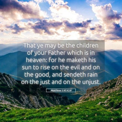 Picture 05 - Matthew 5:45 KJV - That ye may be the children of your Father which - Bible Verse Picture
