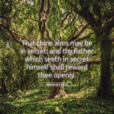 Picture 05 - Matthew 6:4 KJV - That thine alms may be in secret: and thy Father - Bible Verse Picture