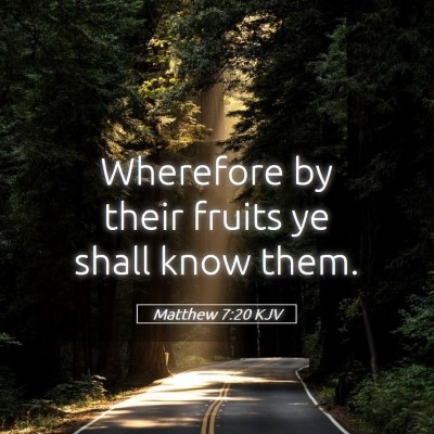 Picture 05 - Matthew 7:20 KJV - Wherefore by their fruits ye shall know - Bible Verse Picture