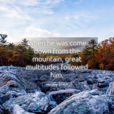 Picture 05 - Matthew 8:1 KJV - When he was come down from the mountain, great - Bible Verse Picture