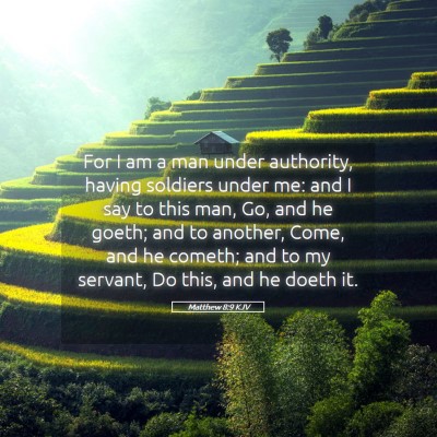 Picture 05 - Matthew 8:9 KJV - For I am a man under authority, having soldiers - Bible Verse Picture