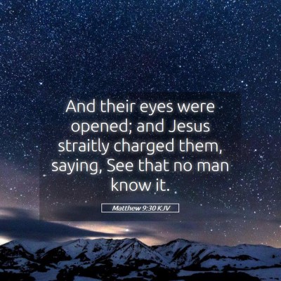 Picture 05 - Matthew 9:30 KJV - And their eyes were opened; and Jesus straitly - Bible Verse Picture
