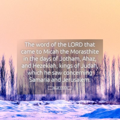 Picture 05 - Micah 1:1 KJV - The word of the LORD that came to Micah the - Bible Verse Picture