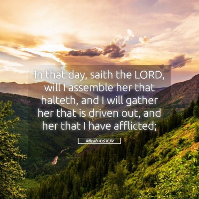 Picture 05 - Micah 4:6 KJV - In that day, saith the LORD, will I assemble her - Bible Verse Picture