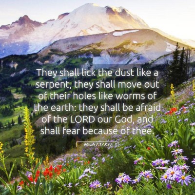 Picture 05 - Micah 7:17 KJV - They shall lick the dust like a serpent, they - Bible Verse Picture