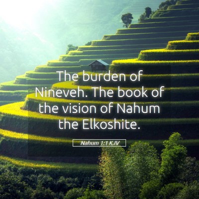 Picture 05 - Nahum 1:1 KJV - The burden of Nineveh. The book of the vision of - Bible Verse Picture