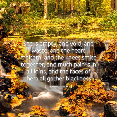 Picture 05 - Nahum 2:10 KJV - She is empty, and void, and waste: and the heart - Bible Verse Picture