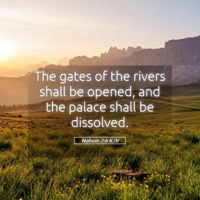 Picture 05 - Nahum 2:6 KJV - The gates of the rivers shall be opened, and the - Bible Verse Picture