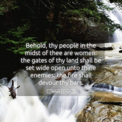 Picture 05 - Nahum 3:13 KJV - Behold, thy people in the midst of thee are - Bible Verse Picture