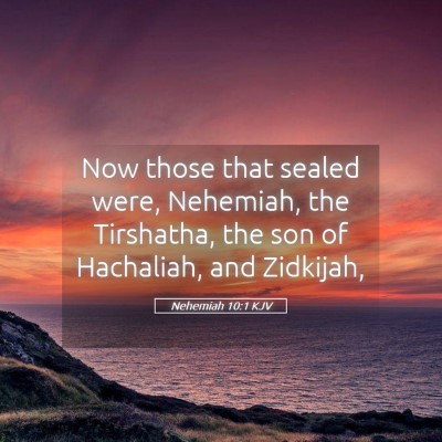 Picture 05 - Nehemiah 10:1 KJV - Now those that sealed were, Nehemiah, the - Bible Verse Picture