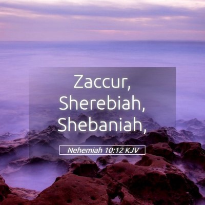 Picture 05 - Nehemiah 10:12 KJV - Zaccur, Sherebiah, - Bible Verse Picture