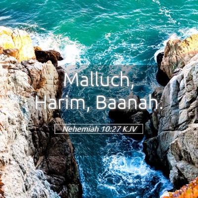 Picture 05 - Nehemiah 10:27 KJV - Malluch, Harim, - Bible Verse Picture