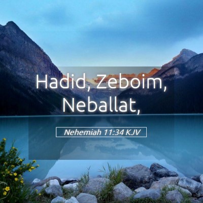 Picture 05 - Nehemiah 11:34 KJV - Hadid, Zeboim, - Bible Verse Picture