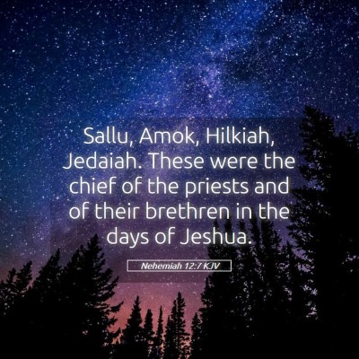 Picture 05 - Nehemiah 12:7 KJV - Sallu, Amok, Hilkiah, Jedaiah. These were the - Bible Verse Picture