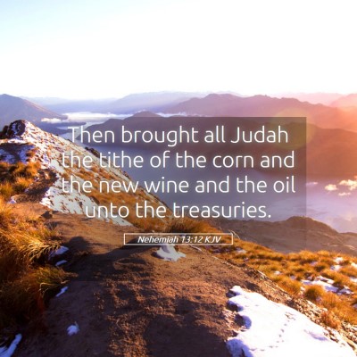 Picture 05 - Nehemiah 13:12 KJV - Then brought all Judah the tithe of the corn and - Bible Verse Picture