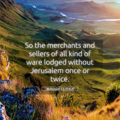 Picture 05 - Nehemiah 13:20 KJV - So the merchants and sellers of all kind of ware - Bible Verse Picture