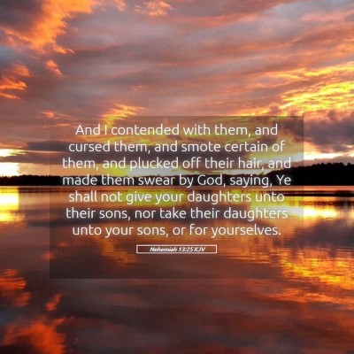 Picture 05 - Nehemiah 13:25 KJV - And I contended with them, and cursed them, and - Bible Verse Picture