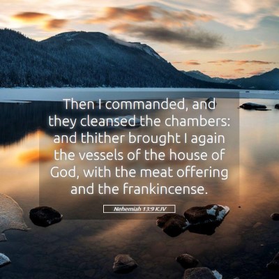 Picture 05 - Nehemiah 13:9 KJV - Then I commanded, and they cleansed the chambers: - Bible Verse Picture