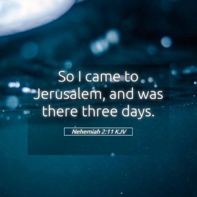 Picture 05 - Nehemiah 2:11 KJV - So I came to Jerusalem, and was there three - Bible Verse Picture