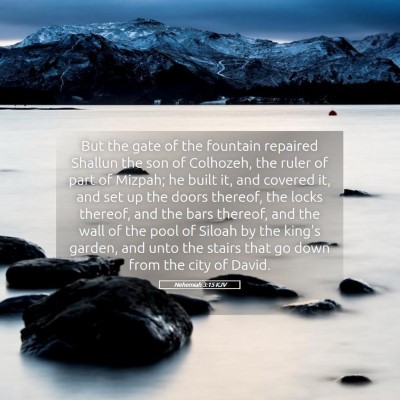 Picture 05 - Nehemiah 3:15 KJV - But the gate of the fountain repaired Shallun the - Bible Verse Picture