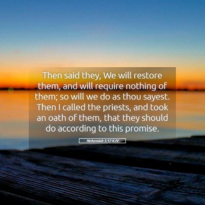 Picture 05 - Nehemiah 5:12 KJV - Then said they, We will restore them, and will - Bible Verse Picture
