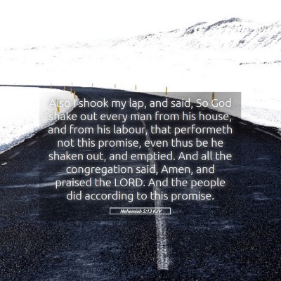 Picture 05 - Nehemiah 5:13 KJV - Also I shook my lap, and said, So God shake out - Bible Verse Picture