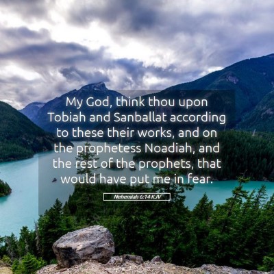 Picture 05 - Nehemiah 6:14 KJV - My God, think thou upon Tobiah and Sanballat - Bible Verse Picture