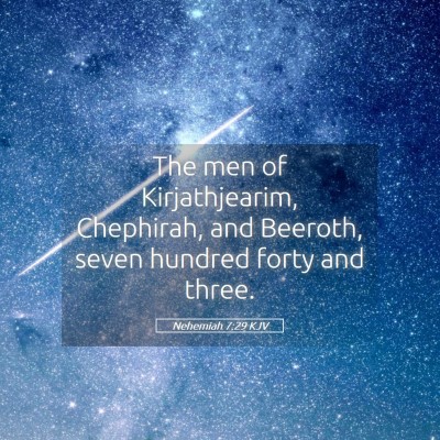 Picture 05 - Nehemiah 7:29 KJV - The men of Kirjathjearim, Chephirah, and Beeroth, - Bible Verse Picture
