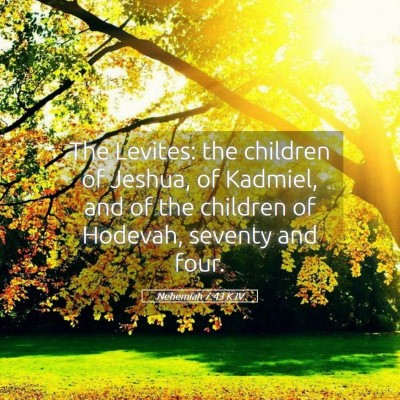 Picture 05 - Nehemiah 7:43 KJV - The Levites: the children of Jeshua, of Kadmiel, - Bible Verse Picture
