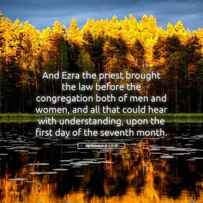 Picture 05 - Nehemiah 8:2 KJV - And Ezra the priest brought the law before the - Bible Verse Picture
