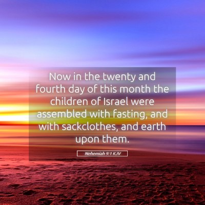Picture 05 - Nehemiah 9:1 KJV - Now in the twenty and fourth day of this month - Bible Verse Picture