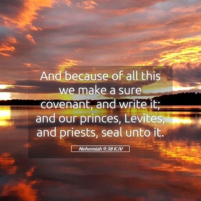 Picture 05 - Nehemiah 9:38 KJV - And because of all this we make a sure covenant, - Bible Verse Picture