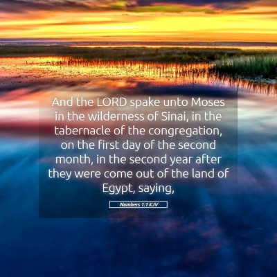 Picture 05 - Numbers 1:1 KJV - And the LORD spake unto Moses in the wilderness - Bible Verse Picture