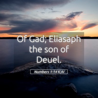 Picture 05 - Numbers 1:14 KJV - Of Gad; Eliasaph the son of - Bible Verse Picture