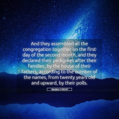 Picture 05 - Numbers 1:18 KJV - And they assembled all the congregation together - Bible Verse Picture