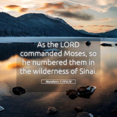 Picture 05 - Numbers 1:19 KJV - As the LORD commanded Moses, so he numbered them - Bible Verse Picture