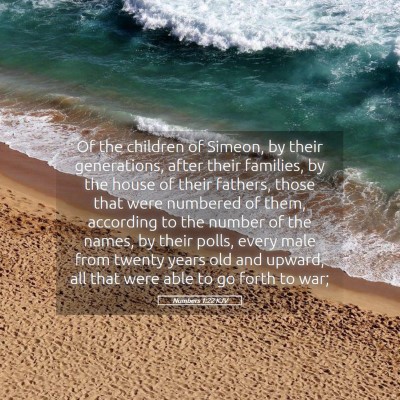 Picture 05 - Numbers 1:22 KJV - Of the children of Simeon, by their generations, - Bible Verse Picture