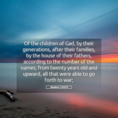 Picture 05 - Numbers 1:24 KJV - Of the children of Gad, by their generations, - Bible Verse Picture