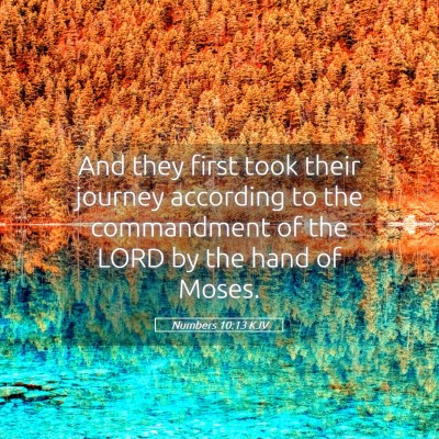 Picture 05 - Numbers 10:13 KJV - And they first took their journey according to - Bible Verse Picture