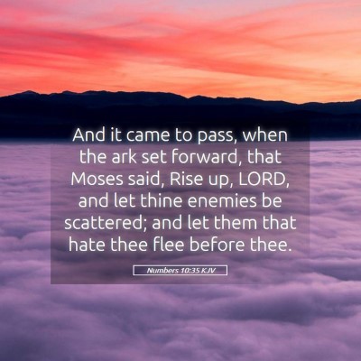 Picture 05 - Numbers 10:35 KJV - And it came to pass, when the ark set forward, - Bible Verse Picture