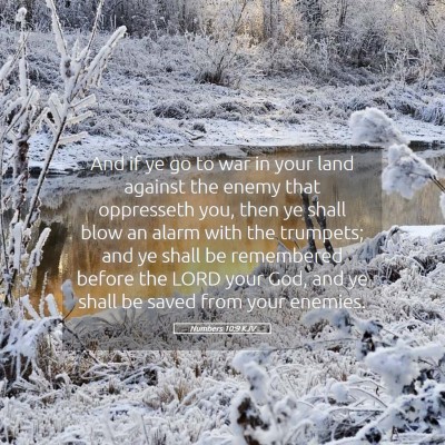 Picture 05 - Numbers 10:9 KJV - And if ye go to war in your land against the - Bible Verse Picture