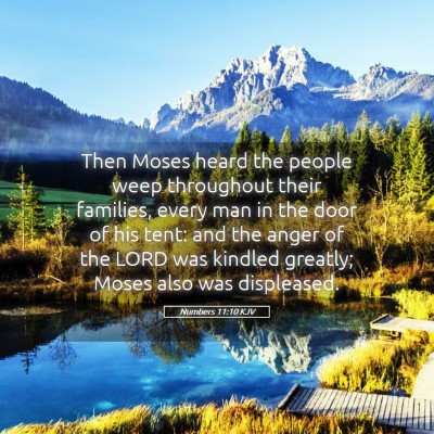 Picture 05 - Numbers 11:10 KJV - Then Moses heard the people weep throughout their - Bible Verse Picture