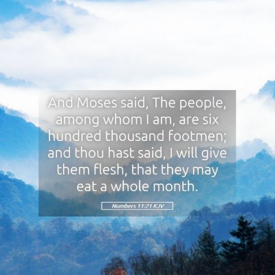 Picture 05 - Numbers 11:21 KJV - And Moses said, The people, among whom I am, are - Bible Verse Picture