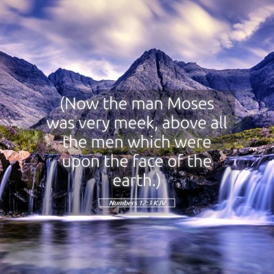 Picture 05 - Numbers 12:3 KJV - (Now the man Moses was very meek, above all the - Bible Verse Picture