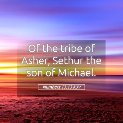Picture 05 - Numbers 13:13 KJV - Of the tribe of Asher, Sethur the son of - Bible Verse Picture