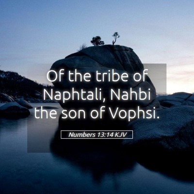 Picture 05 - Numbers 13:14 KJV - Of the tribe of Naphtali, Nahbi the son of - Bible Verse Picture