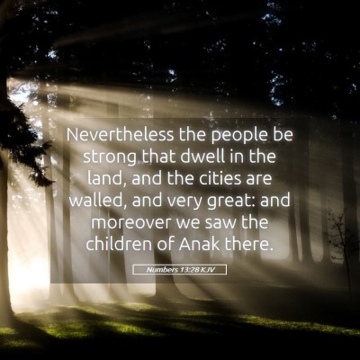 Picture 05 - Numbers 13:28 KJV - Nevertheless the people be strong that dwell in - Bible Verse Picture