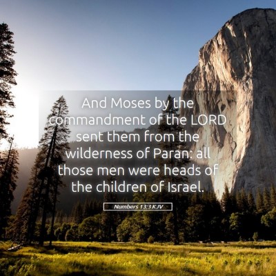 Picture 05 - Numbers 13:3 KJV - And Moses by the commandment of the LORD sent - Bible Verse Picture