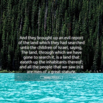 Picture 05 - Numbers 13:32 KJV - And they brought up an evil report of the land - Bible Verse Picture