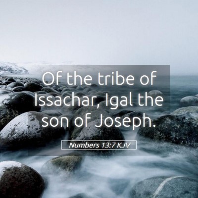 Picture 05 - Numbers 13:7 KJV - Of the tribe of Issachar, Igal the son of - Bible Verse Picture
